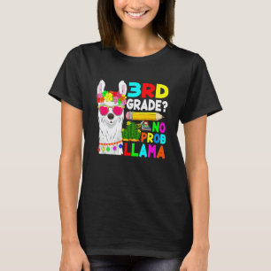 Camiseta 3º ano sem problema de lhama volta às aulas primei