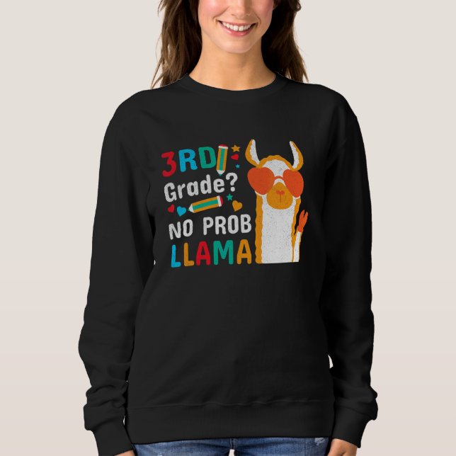 Camiseta 3º ano sem problema lhama fofo volta às aulas (Frente)