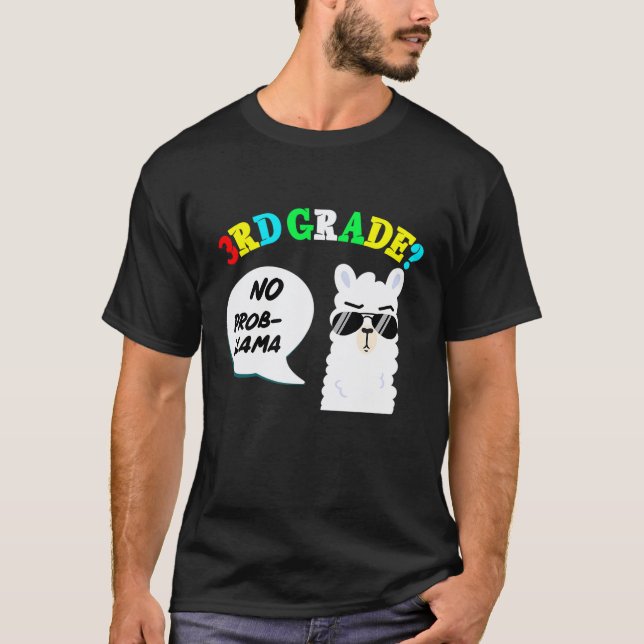 Camiseta 3º ano Sem problema lhama Volta às aulas (Frente)