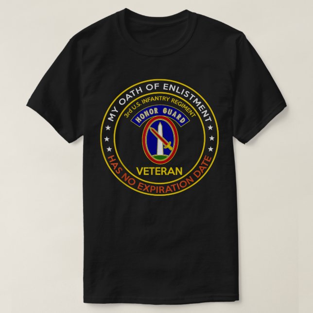 Camiseta 3º Regimento de Infantaria dos EUA Guarda de Honra (Frente do Design)