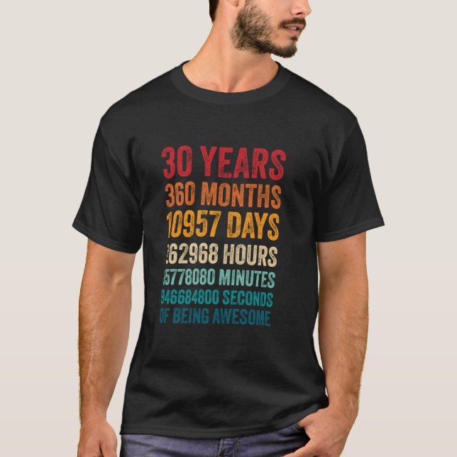 Camiseta 30 Anos 360 Meses De Ser aniversário de 30 anos In (Frente)