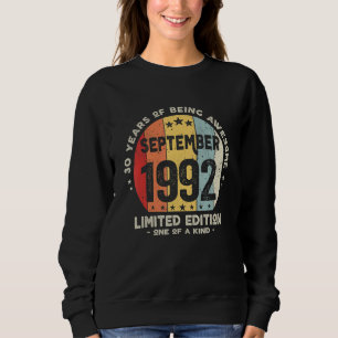 Camiseta 30 anos Antiga em setembro de 1992 aniversário de