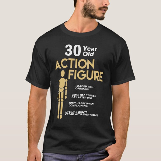 Camiseta 30 anos de ação Figura aniversário de 30 anos Anni (Frente)