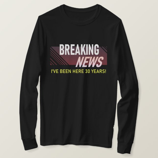 Camiseta 30 Anos de Aniversário de Trabalho 30º Funcionário (Frente do Design)