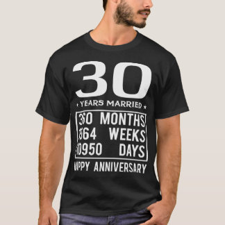 Camiseta 30 anos de casamento de 30 casada