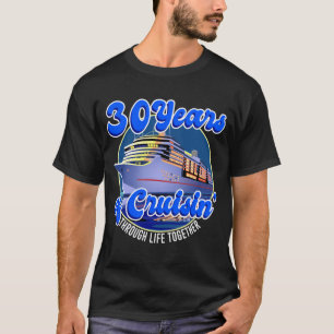 Camiseta 30 anos de casamento Navio de cruzeiro 30 do anive