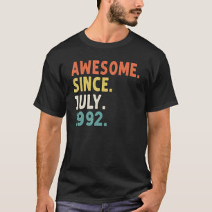 Camiseta 30 Anos De Idade Incrível Desde Julho De 1992 30 B