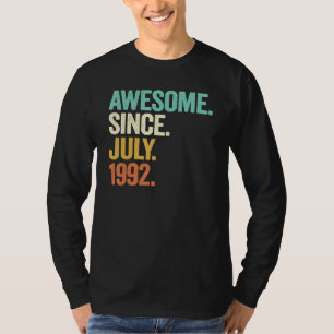 Camiseta 30 Anos De Idade Incrível Desde Julho De 1992 30 B