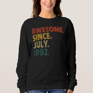 Camiseta 30 anos de idade incrível desde julho de 1992 aniv