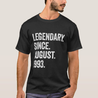 Camiseta 30 Anos De Idade Legendária Desde Agosto De 1993, 