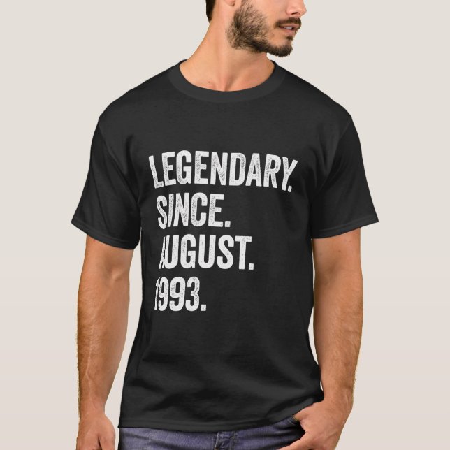 Camiseta 30 Anos De Idade Legendária Desde Agosto De 1993,  (Frente)