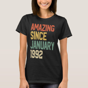 Camiseta 30 anos de idade surpreendente desde janeiro de 19