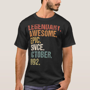 Camiseta 30 Anos Engraçado Incrível Desde Outubro De 1992 3