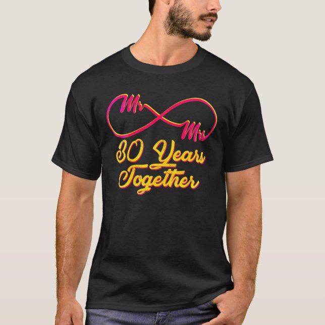 Camiseta 30 anos juntos - 30 de aniversário de casamento (Frente)