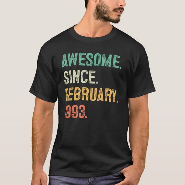 Camiseta 30 anos Presentes Impressionantes desde fevereiro  (Frente)