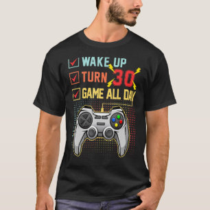 Camiseta 30 Birthday Gamer 30 Anos De Idade Nível 30 Ga Des