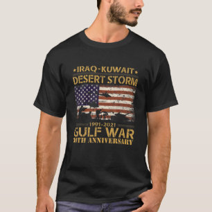 Camiseta 30 de Tempestade no Deserto Veterano Aniversário 1