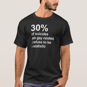 Camiseta 30% dos suicídios estão relacionados com gay