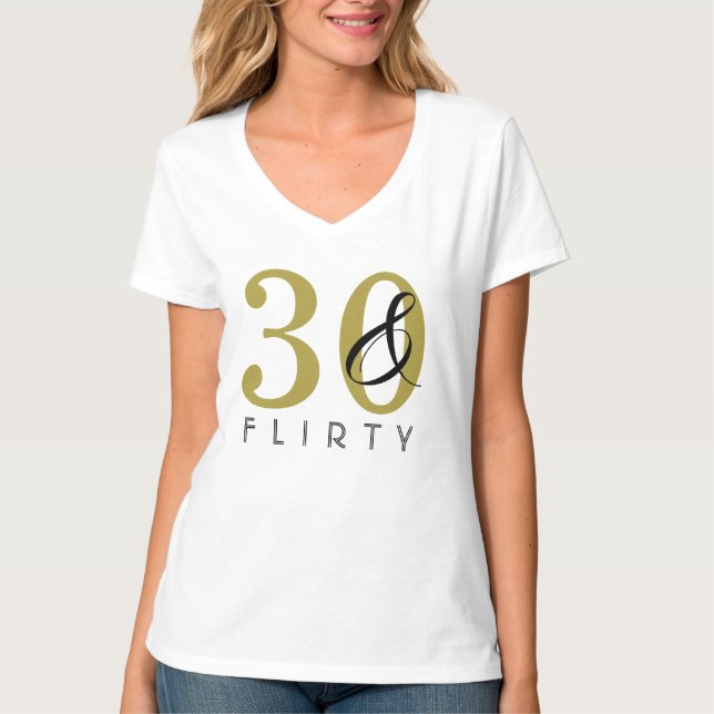 Camiseta 30 e aniversário de 30 anos Dourado Suave (Frente)