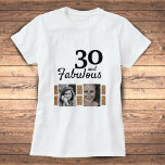 Camiseta 30 e Fabuloso aniversário de 30 anos de Foto Glitt<br><div class="desc">30 e uma fabulosa camiseta de aniversário de 30 anos de Foto Glitter 2 Dourada. Adicione suas fotos - você pode usar uma foto antiga e nova.</div>