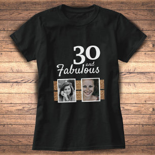 Camiseta 30 e Fabuloso aniversário de 30 anos de Foto Glitt