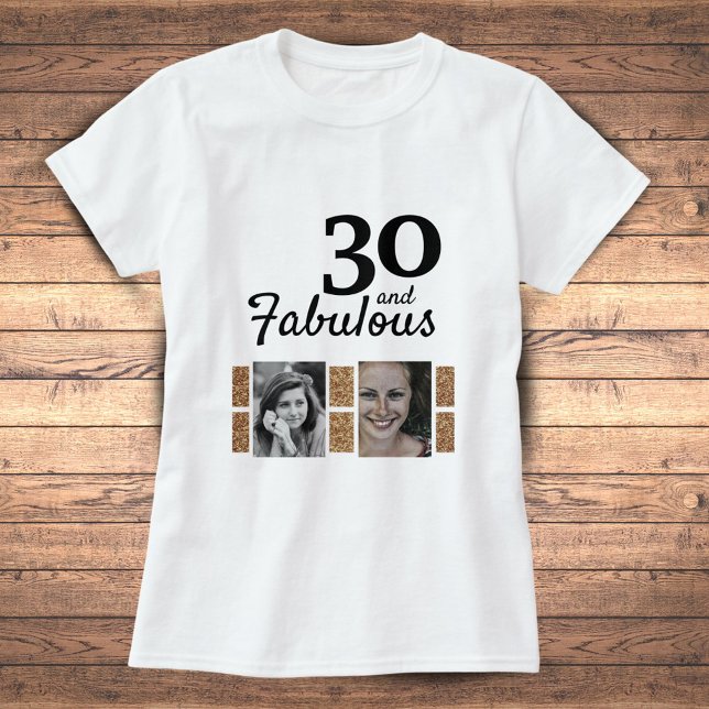 Camiseta 30 e Fabuloso aniversário de 30 anos de Foto Glitt (Criador carregado)