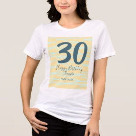 Camiseta 30th birthday add name date year yellow blue paste