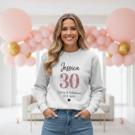 Camiseta 30th birthday womens tshirts thirty milestone Pink