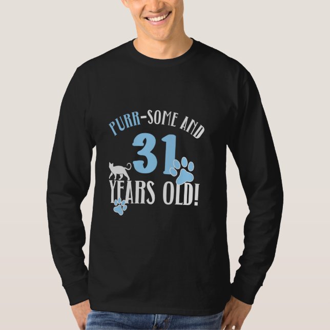 Camiseta 31º Aniversário 31 Anos Gato Mãe Gato Nascido (Frente)