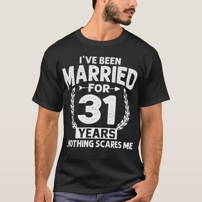 Camiseta 31º Aniversário Eu Sou Casado Há 31 Anos (Frente)