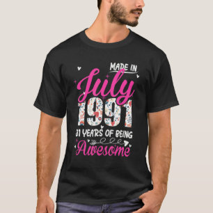 Camiseta 31º Aniversário Impressionante Desde julho de 1991