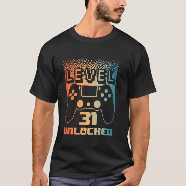 Camiseta 31º Aniversário Para Homens Nível 31 Jogador Desbl (Frente)