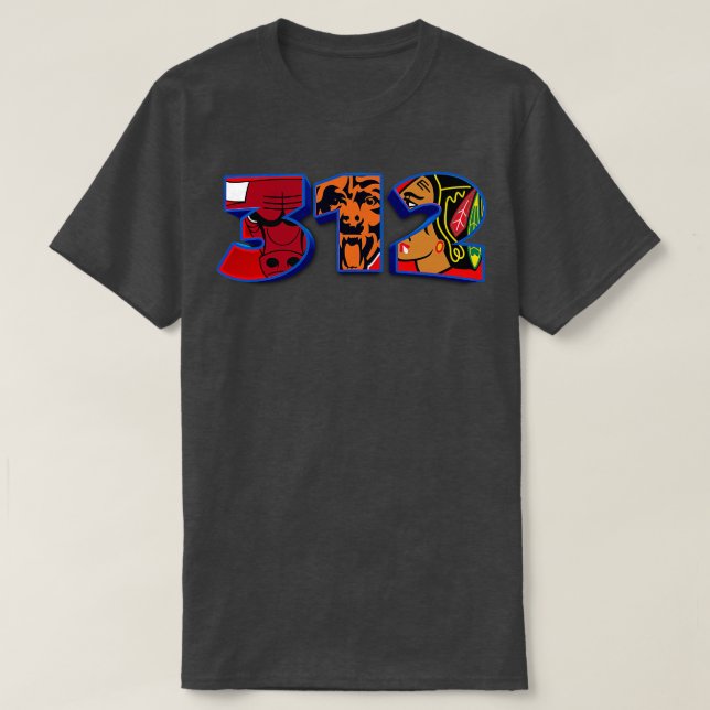 Camiseta 312 Area Code Chicago City Sports (Frente do Design)