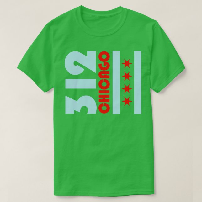 Camiseta 312 Chicago Flag Illinois Chi Town (Frente do Design)