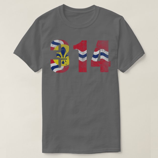 Camiseta 314 Rua Louis Flag Missouri (Frente do Design)
