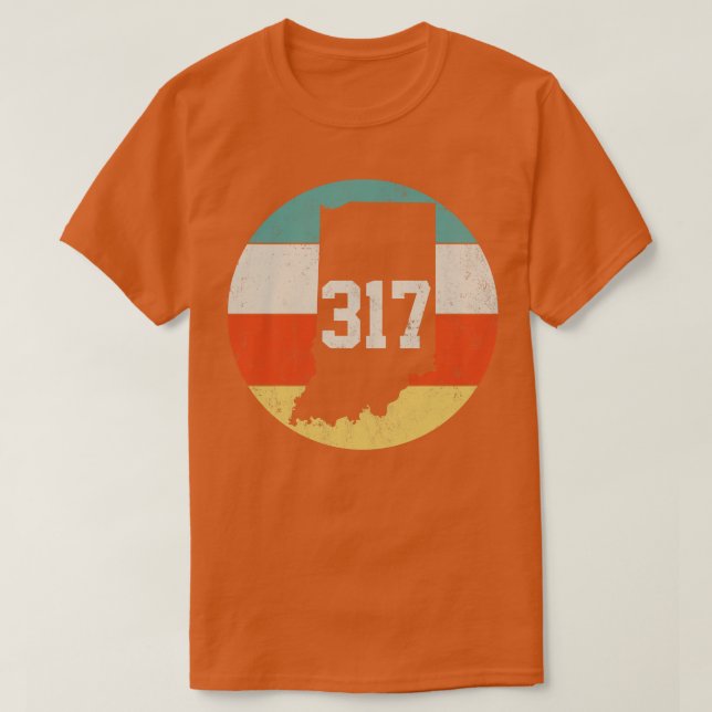 Camiseta 317 Area Code Indiana Retro Vintage (Frente do Design)