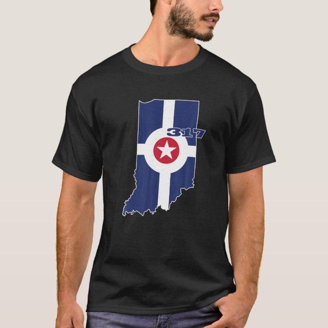 Camiseta 317 Circle City Flag Indianapolis Indiana Naptown (Frente)