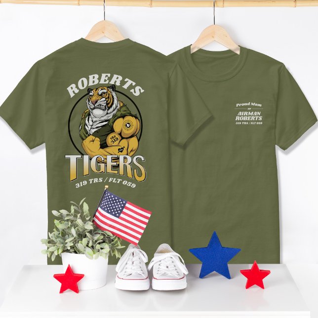 Camiseta 319 Tigers Air Force Basic Training Graduation (Custom Air Force Basic Military Training BMT Graduation T-shirt, 319 Tigers Family Shirt, Proud Mom)