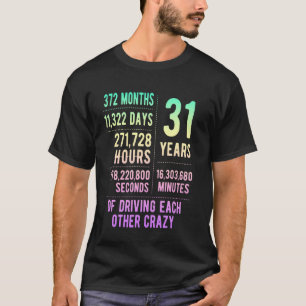 Camiseta 31 Anos Casados Divertido 31º Aniversário de Casam