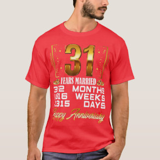 Camiseta 31 Anos Casados Engraçado 31.º Aniversário de Casa