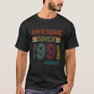 Camiseta 31 anos é incrível desde agosto de 1991 31º aniver
