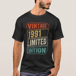 Camiseta 31 anos Vintage 1991 31º aniversário