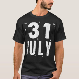 Camiseta 31 de julho de Ocasiões Especiais de Festas de Ani