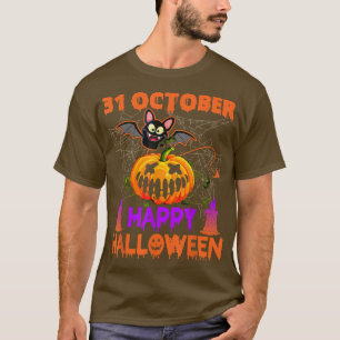Camiseta 31 de outubro Feliz Halloween Engraçado Bat Scary 
