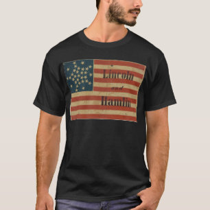 Camiseta 31 estrela Lincoln 1860 e bandeira americana de