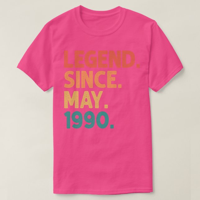 Camiseta 32ª Legenda De Aniversário Desde Maio De 1990 32 A (Frente do Design)