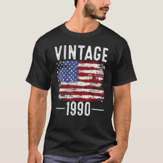 Camiseta 32º Aniversário da Usa Flag Vintage American Flag