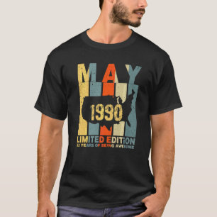 Camiseta 32º Aniversário De Maio De 1990 32 Anos De Incríve
