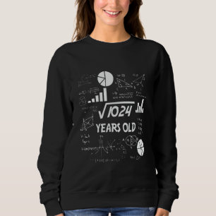 Camiseta 32º aniversário, Quadrado de Aniversário, Matemáti