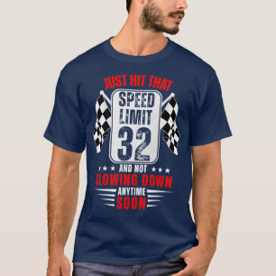 Camiseta 32º Aniversário - Sinal de Velocidade 32 Anos Engr